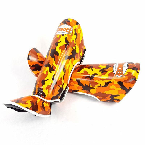 Sandee Kids Shin Guards Camo Orange
