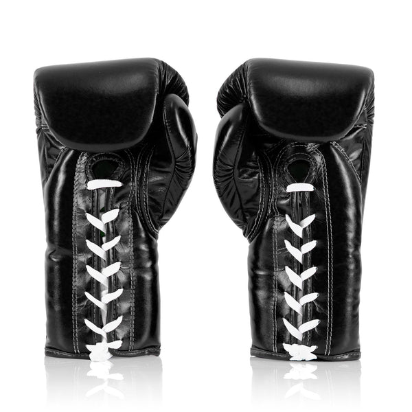 Fairtex BGL6 Lace-up Competition Boxing Gloves - Black