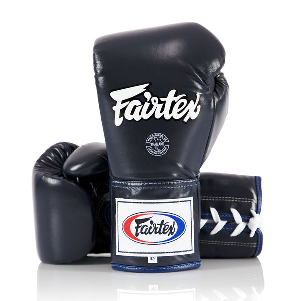 Fairtex BGL6 Lace-up Competition Boxing Gloves - Blue