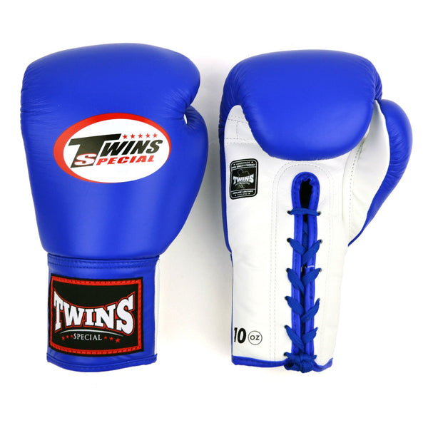 BGLL1 Twins Lace-up Boxing Gloves Blue-White