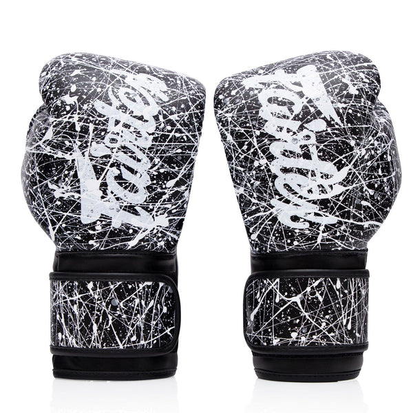 Fairtex BGV14PT Painter Microfibre Boxing Gloves - Black-White