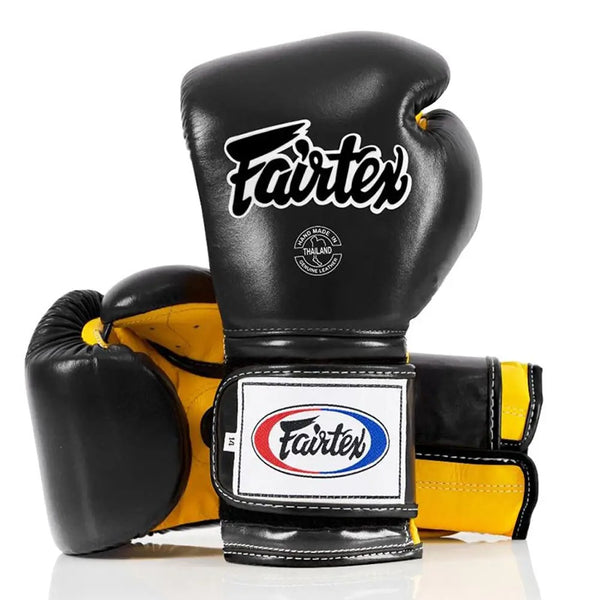 BGV9 Fairtex Mexican Style Boxing Gloves Black-Yellow