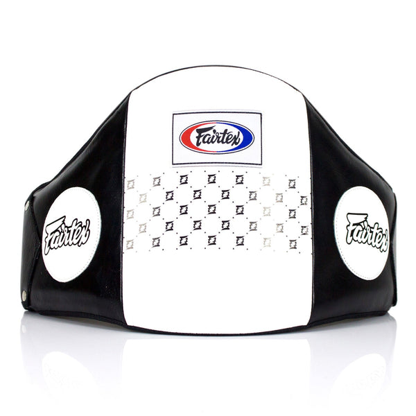 BPV1 Fairtex Standard Leather Belly Pad White-Black