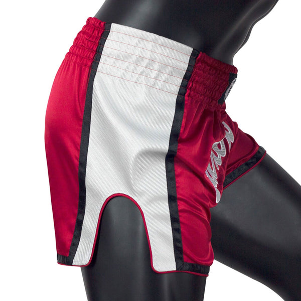 BS1704 Fairtex Slim Fit Muaythai Shorts Red-White