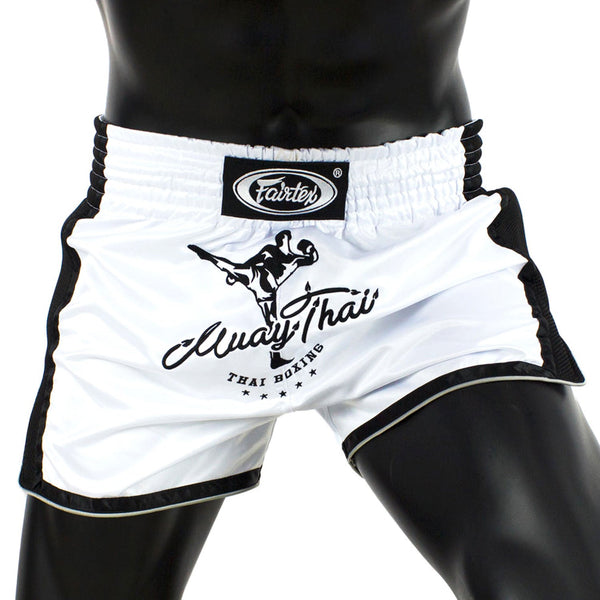 BS1707 Fairtex Slim Fit Muaythai Shorts White