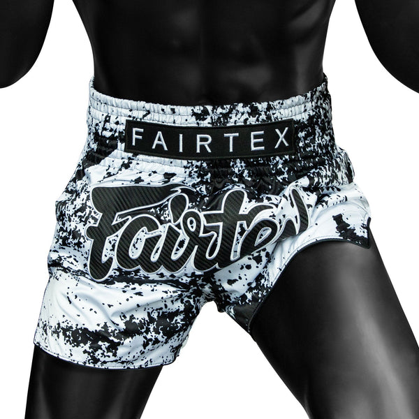 BS1948 Fairtex Grunge White Muaythai Shorts
