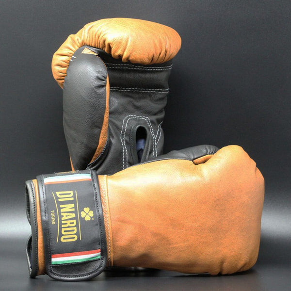 Di Nardo Velcro Boxing Gloves Brown-Black