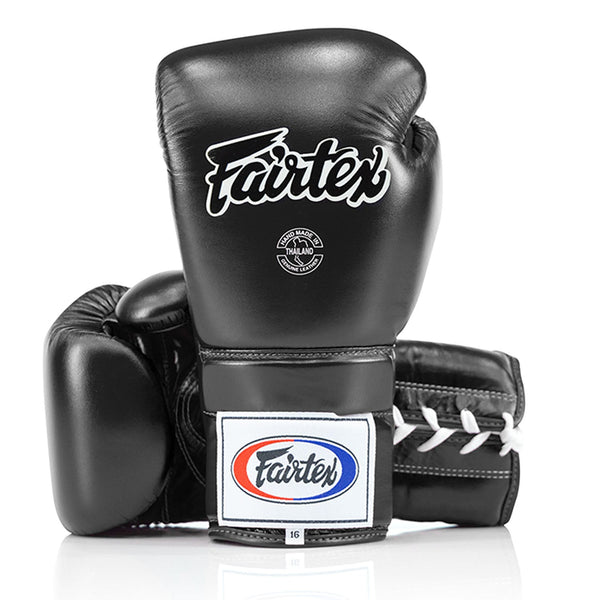 Fairtex BGL3 Lace-up Sparring Gloves - Black