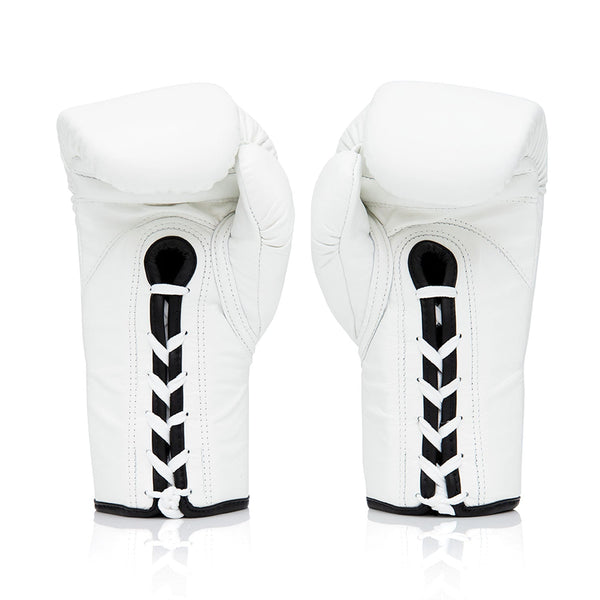 Fairtex BGL6 Lace-up Competition Boxing Gloves - White