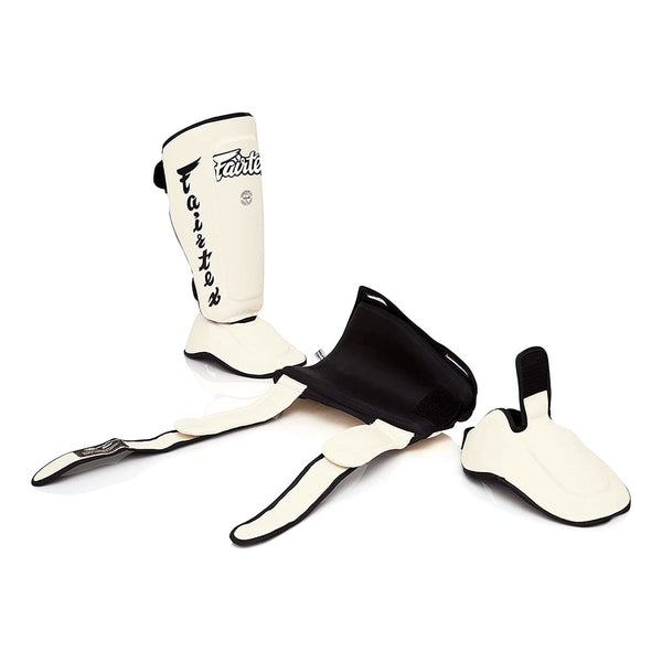 Fairtex SP7 Twister Detachable Shin Guards- White