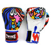 FBGVL4-62 Twins Abstract Boxing Gloves White-Blue