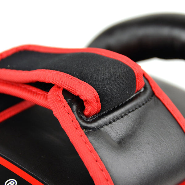 KPL10 Twins Curved Leather Thai Kick Pads Red-Black