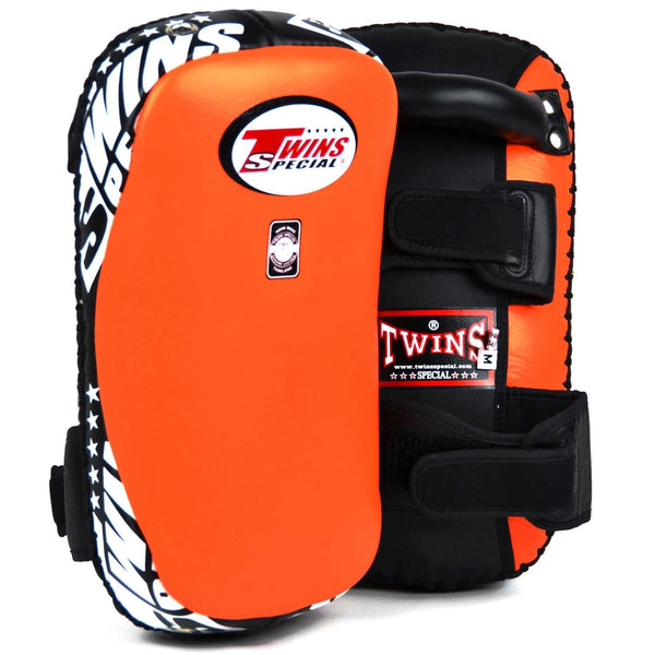 Twins KPL10 Leather Thai Kick Pads Orange/ Black