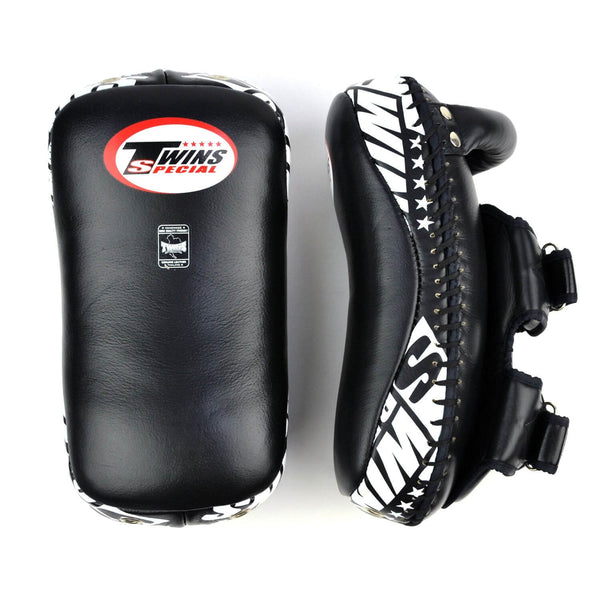 Twins KPL12 Deluxe Kickpads aus gebogenem Leder, Schwarz