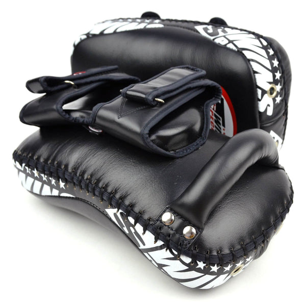 Twins KPL12 Deluxe Kickpads aus gebogenem Leder, Schwarz