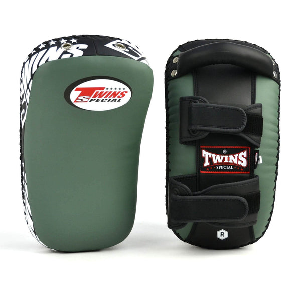 Twins KPS10 Lightweight Microfibre Thai Kick Pads Olive-Black