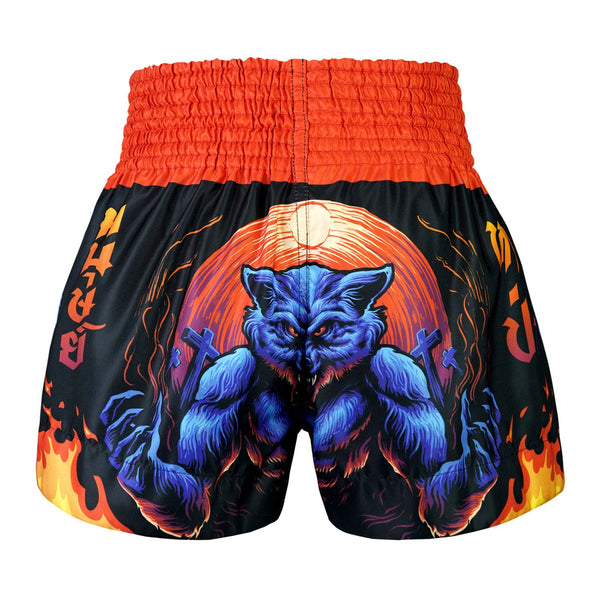 MS683 TUFF Muay Thai Shorts Midnight Werewolf