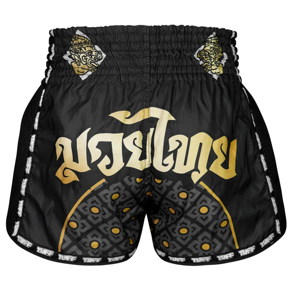 MSC117 TUFF Muaythai Shorts Retro Style Singha Yantra with War Flag