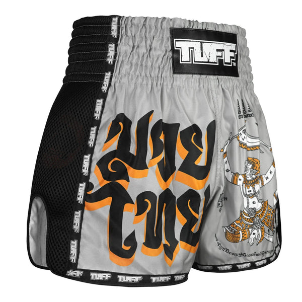 TUFF Muaythai Shorts Retro Style - MSC118 - Hanuman Yantra with War Flag