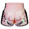 MSC123 TUFF Muaythai Shorts Retro Style Pink Birds With Roses