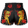 MSC125 TUFF Muaythai Shorts Retro Style Black Furious Tiger