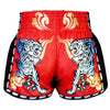MSC126 TUFF Muaythai Shorts Retro Style Red Furious Tiger