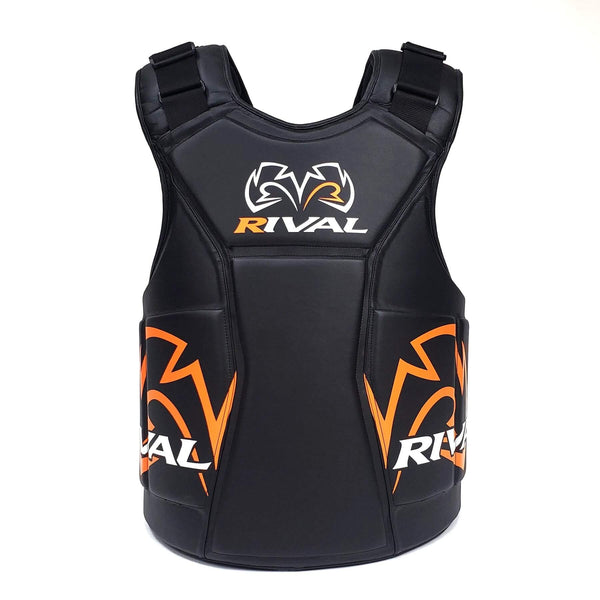 Rival Body Protector black front view boxing training coaching gear