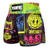 TUFF High-Cut Retro Muaythai Shorts - RMS119 - Neon Graffiti