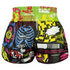 TUFF High-Cut Retro Muaythai Shorts - RMS119 - Neon Graffiti