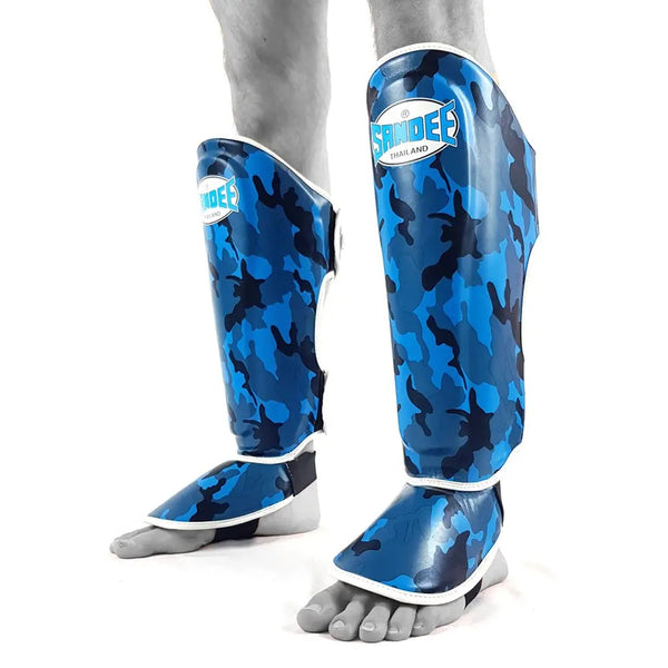 Sandee Kids Shin Guards Camo Blue