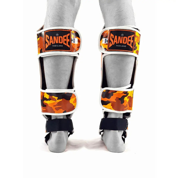 Sandee Kids Shin Guards Camo Orange