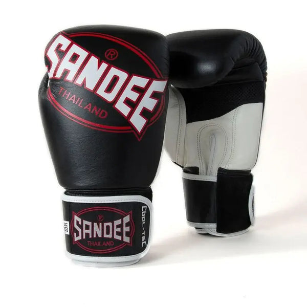 Sandee Cool-Tec 3 Tone Muay Thai Gloves Black White