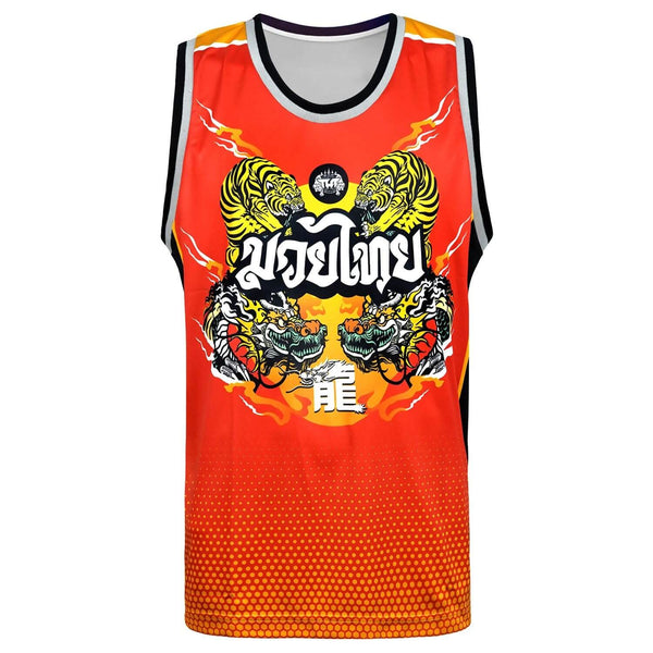 TUFF TT104 Tank Top Thai Red Chinese Dragon and Tiger