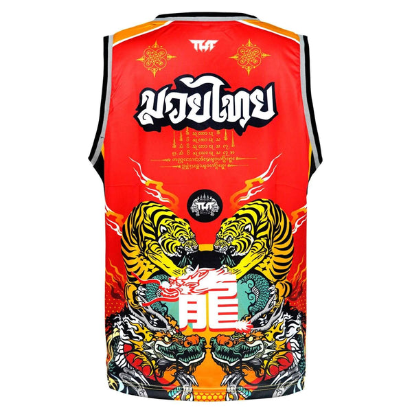 TUFF TT104 Tank Top Thai Red Chinese Dragon and Tiger
