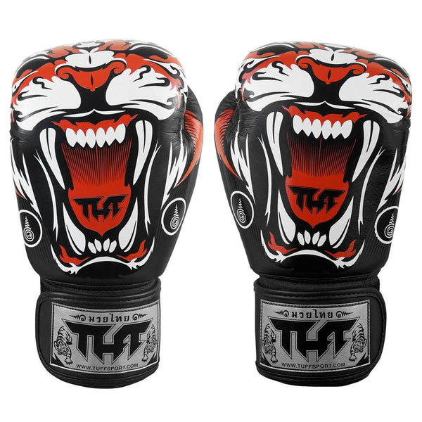 TUFF Muay Thai Boxing Gloves Black Tiger