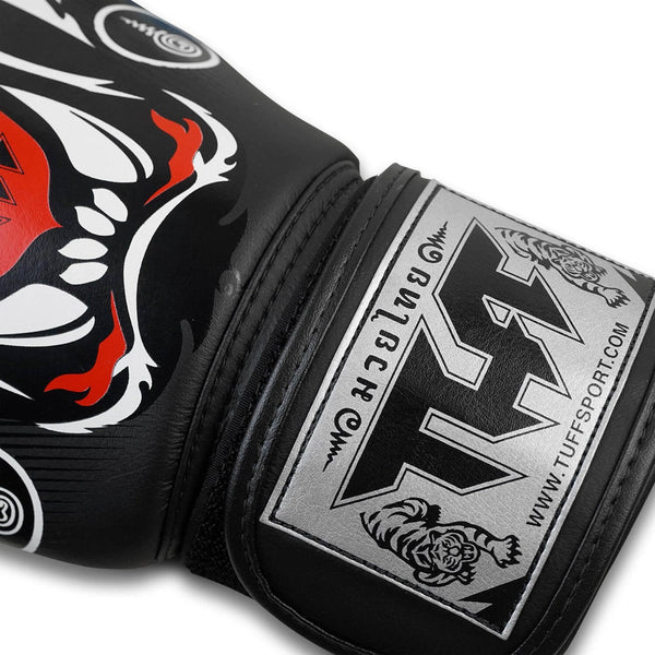 TUFF Muay Thai Boxing Gloves Black Tiger