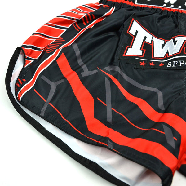 Twins Special Muaythai Shorts - RACING Black-Red