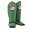 Green shin guards Twins Special SGL10 genuine leather boxing training protection