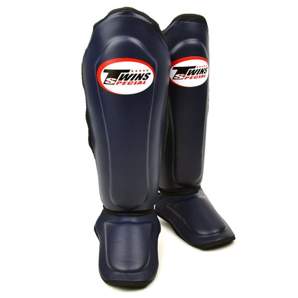Twins Special SGL10 Leather Shin Pads - Navy