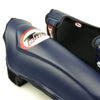 Blue navy twins special sgl10 shinguards closeup velcro adjustable strap