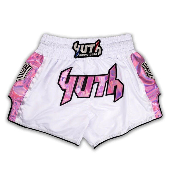 Yuth Hologram Muaythai Shorts Weiß/Rosa
