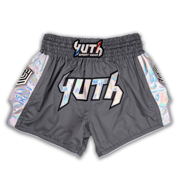 Yuth Hologram Muaythai Shorts Grey-Silver