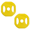 Set of 2 x 1.25kg Rubber-coated Body Bump Plates in Yellow for Les Mills, BodyPump and Fitness