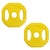 Set of 2 x 1.25kg Rubber-coated Body Bump Plates in Yellow for Les Mills, BodyPump and Fitness