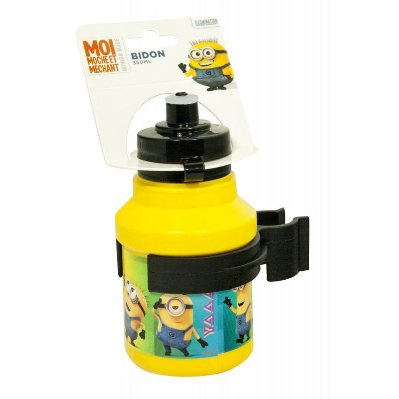 Kids Cycling Bottle Minions 350ml Yellow with Holder - Gymzey.com