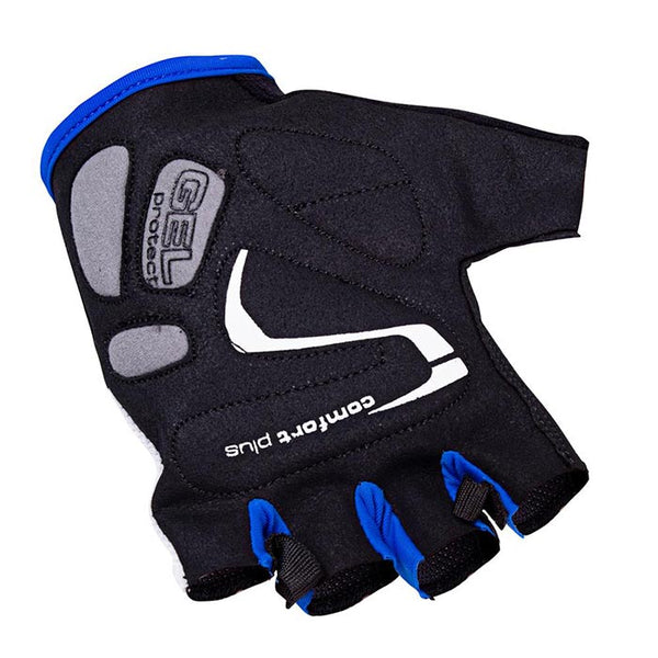 Cycling Fingerless Gloves Jaynee, Gel Padded size S - Black Blue - Gymzey.com