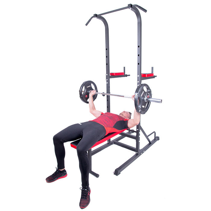 Multi-Purpose Steel Dip / Abs Station with a Workout Bench - Gymzey.com