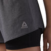 Reebok Running 2-In-1 Shorts - Black - Gymzey.com