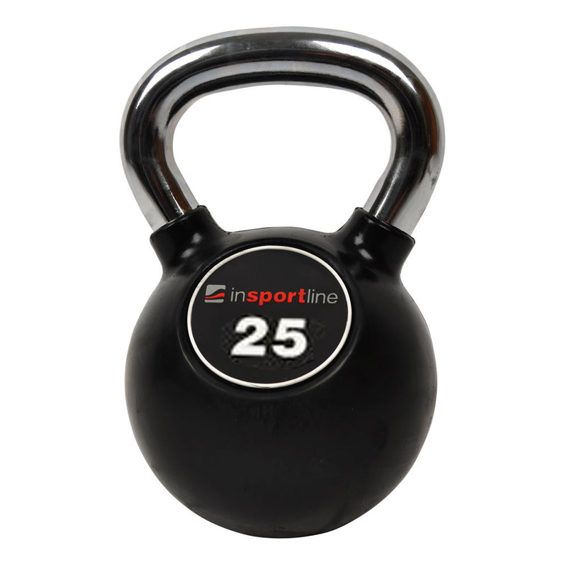 Premium Rubber-Coated Steel Kettlebell with a Chromed Grip - 25kg - Gymzey.com