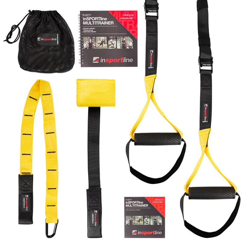 Suspension Multi-Trainer for Arms and Legs & Exercise Manual - Yellow - Gymzey.com